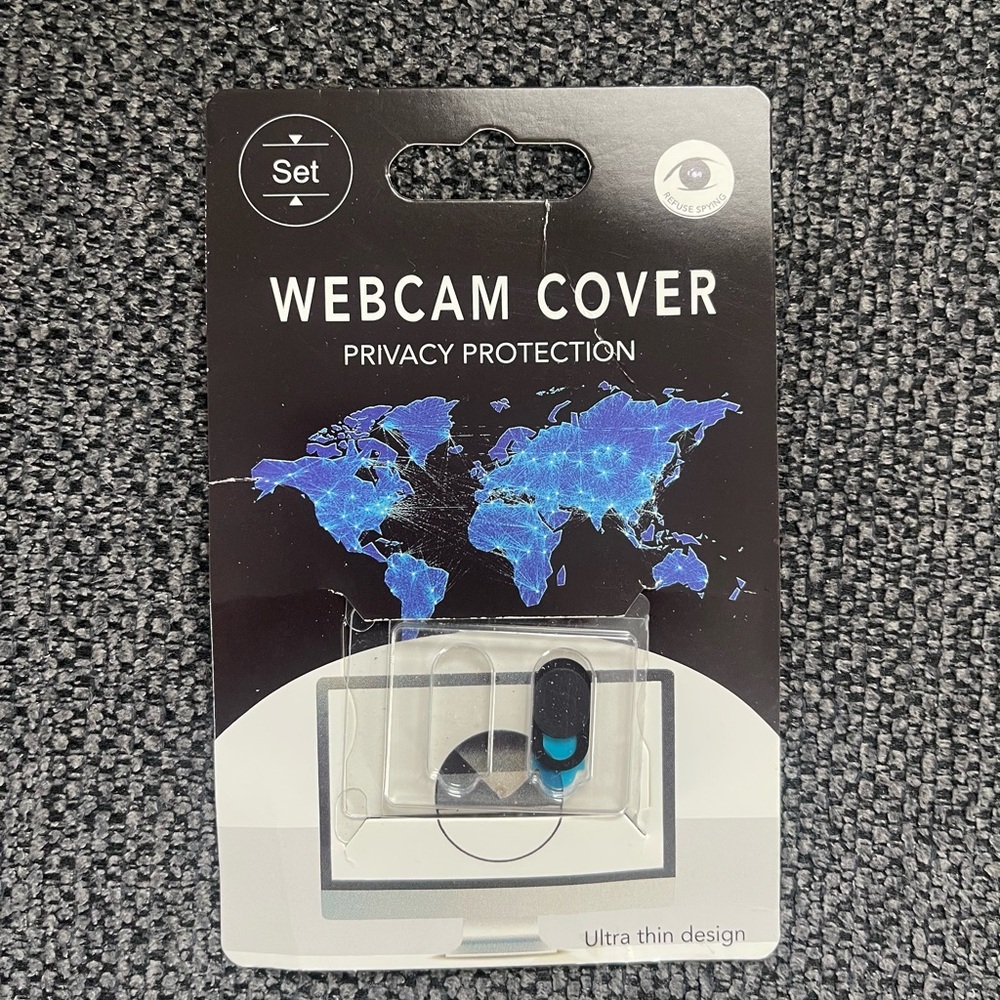 Privacy Webcam Cover Slide - Black & Blue
